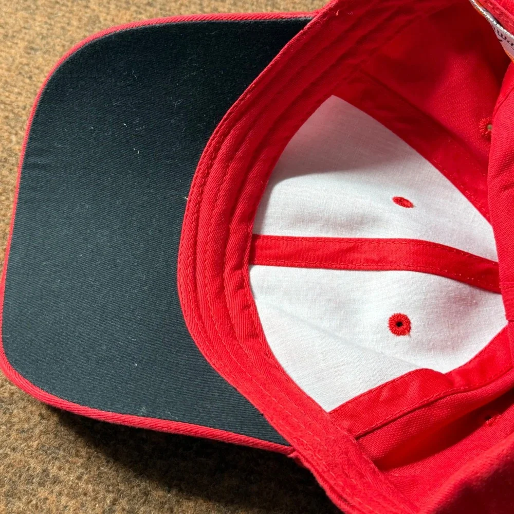 A+ Callaway C-Tech Mens Golf Hat Red Cotton Baseball Cap Chevron Logo Adjustable